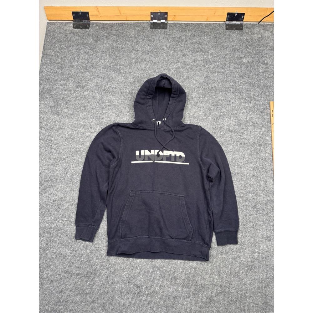 Undefeated UNDFTD Mens Navy Blue‎ Graphic Logo Pullover Hoodie Sweatshirt Small